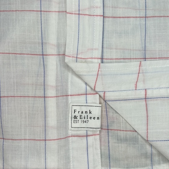 Frank & Eileen Barry Button Down Red and Blue Windowpane Check Rare Size XS - Picture 9 of 10
